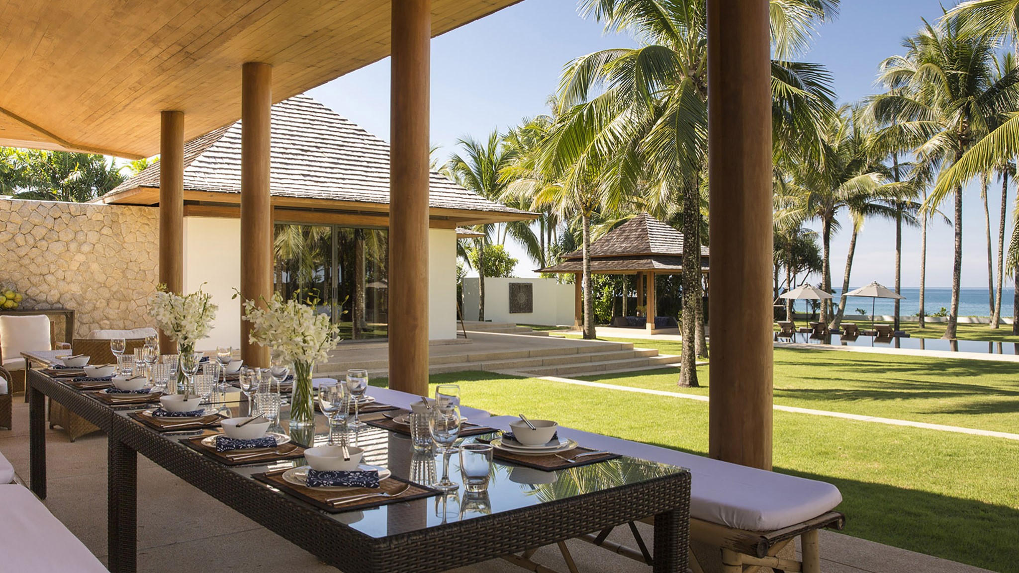 Living room at Shanti Villa, a luxury 6 bedroom beach front villa located in Jivana private estate, Phang Nga, Thailand