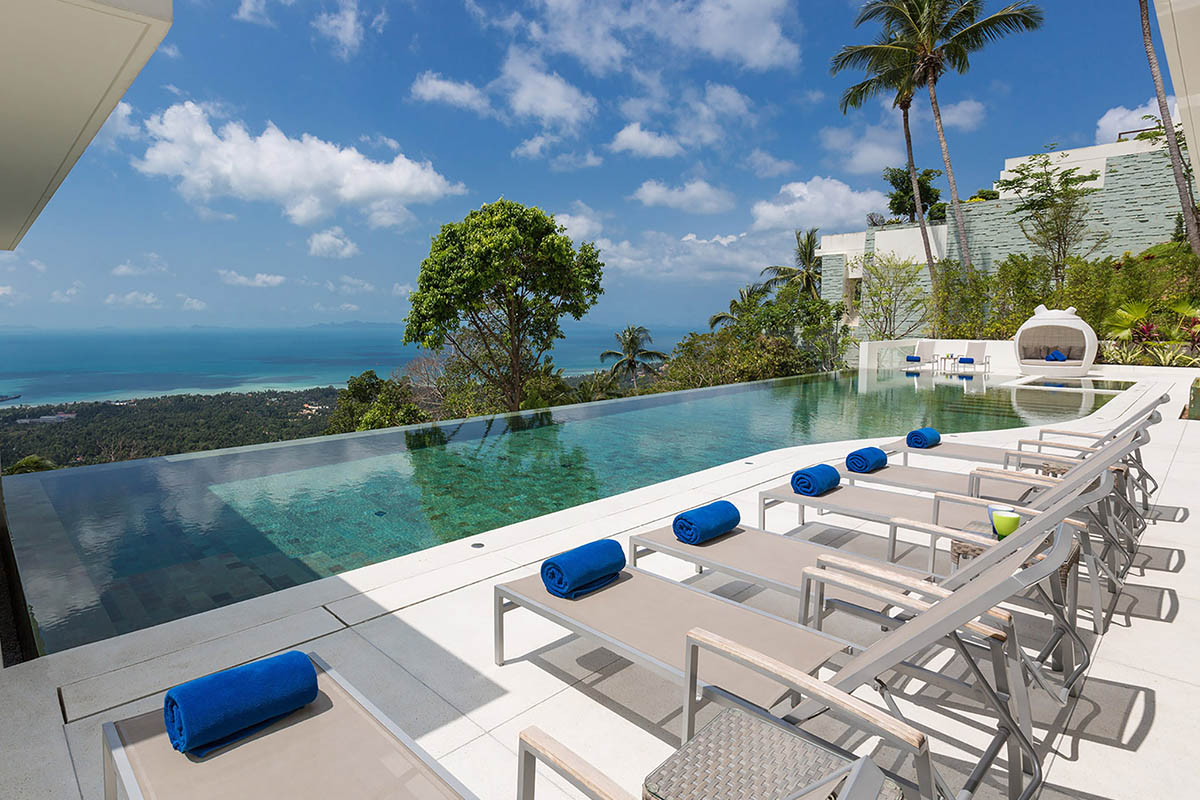 Lime Villa 3. A luxury and private 5 bedroom modern villa located in the hills of Koh Samui, Thailand with ocean view