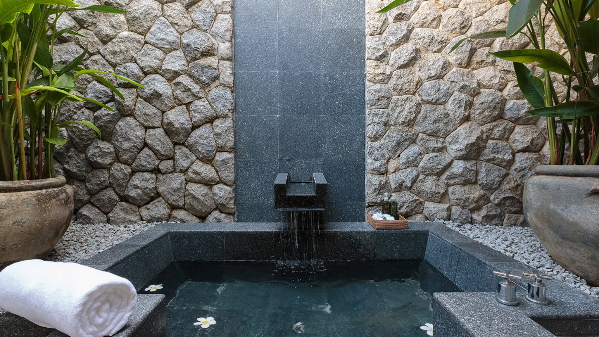 Bathroom at Shanti Villa, a luxury 6 bedroom beach front villa located in Jivana private estate, Phang Nga, Thailand