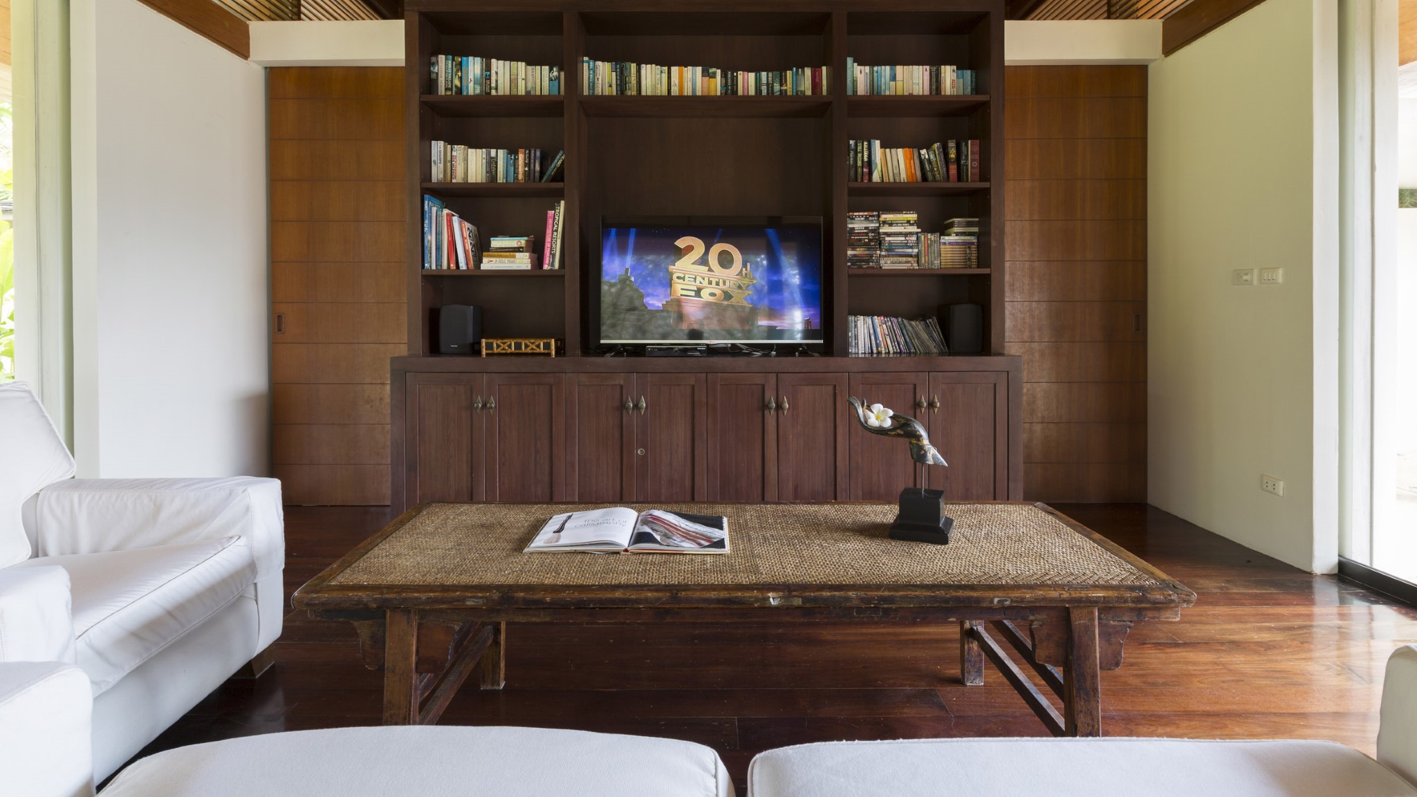 Tv room at Shanti Villa, a luxury 6 bedroom beach front villa located in Jivana private estate, Phang Nga, Thailand
